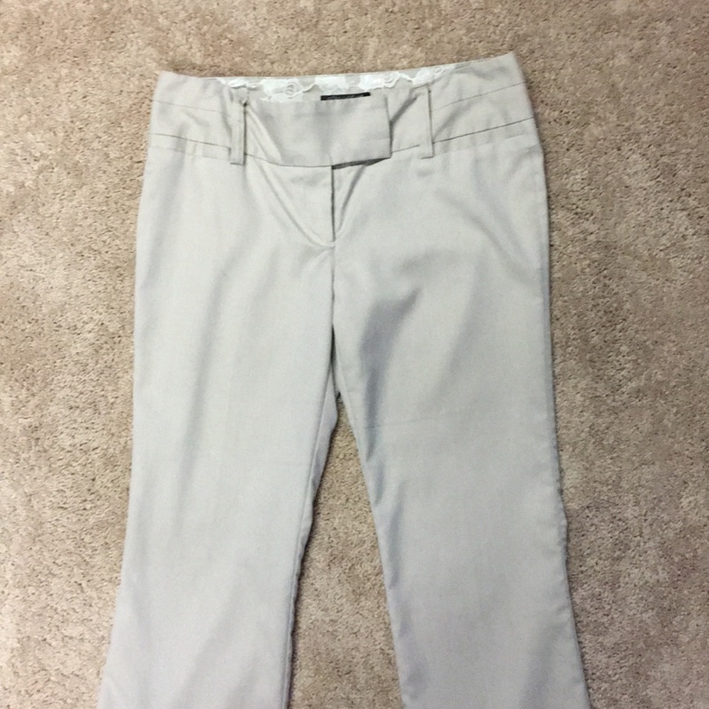 Worn-Boot cut khaki color work pants